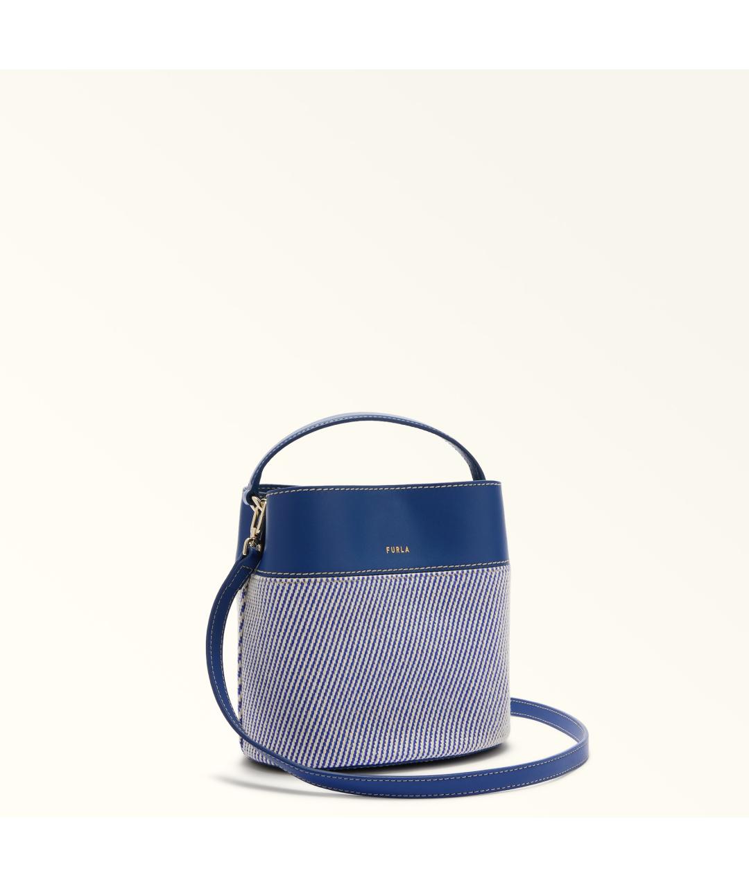 FURLA Синяя тканевая сумка с короткими ручками, фото 2