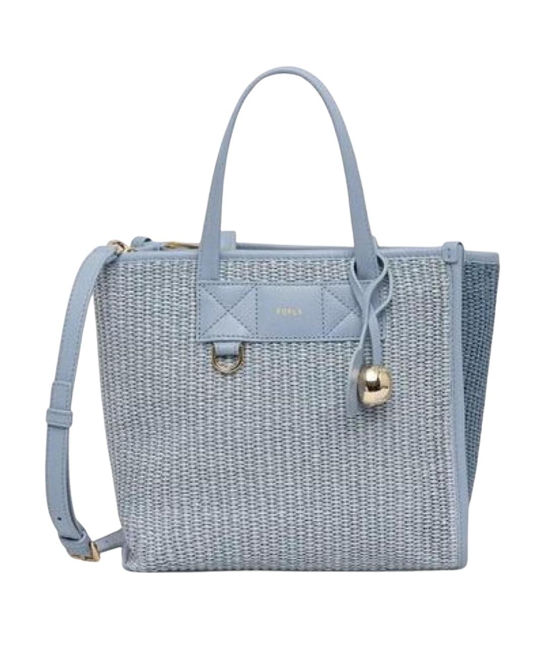 FURLA Голубая кожаная сумка через плечо, фото 1