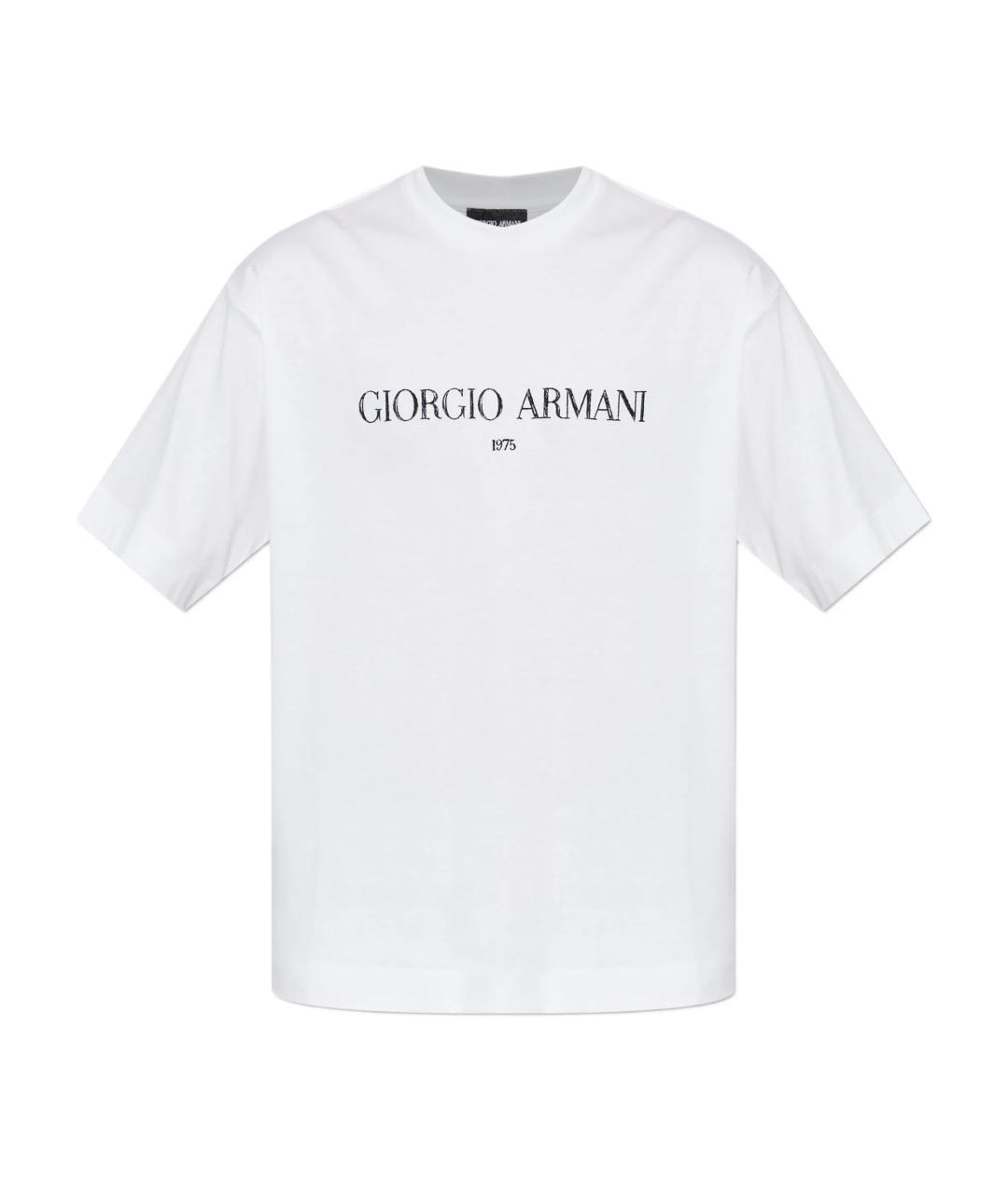 GIORGIO ARMANI Белая хлопковая футболка, фото 1