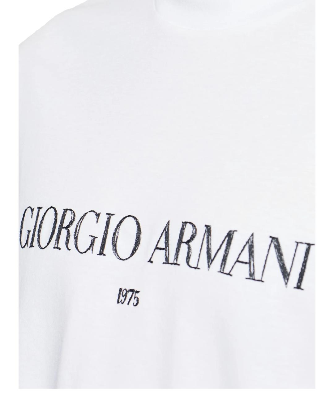 GIORGIO ARMANI Белая хлопковая футболка, фото 2