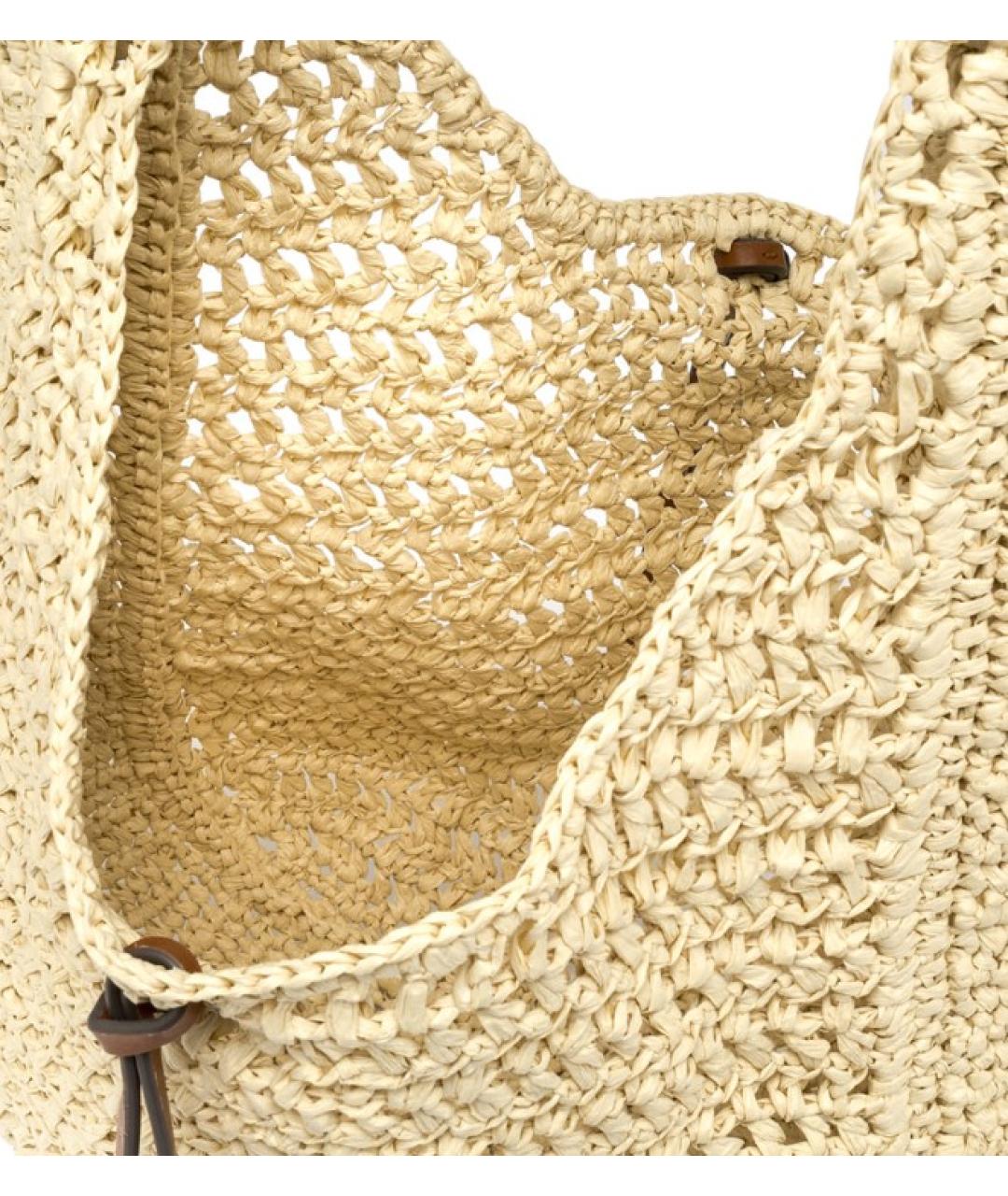 Gianni Chiarini Бежевая пелетеная сумка с короткими ручками, фото 4