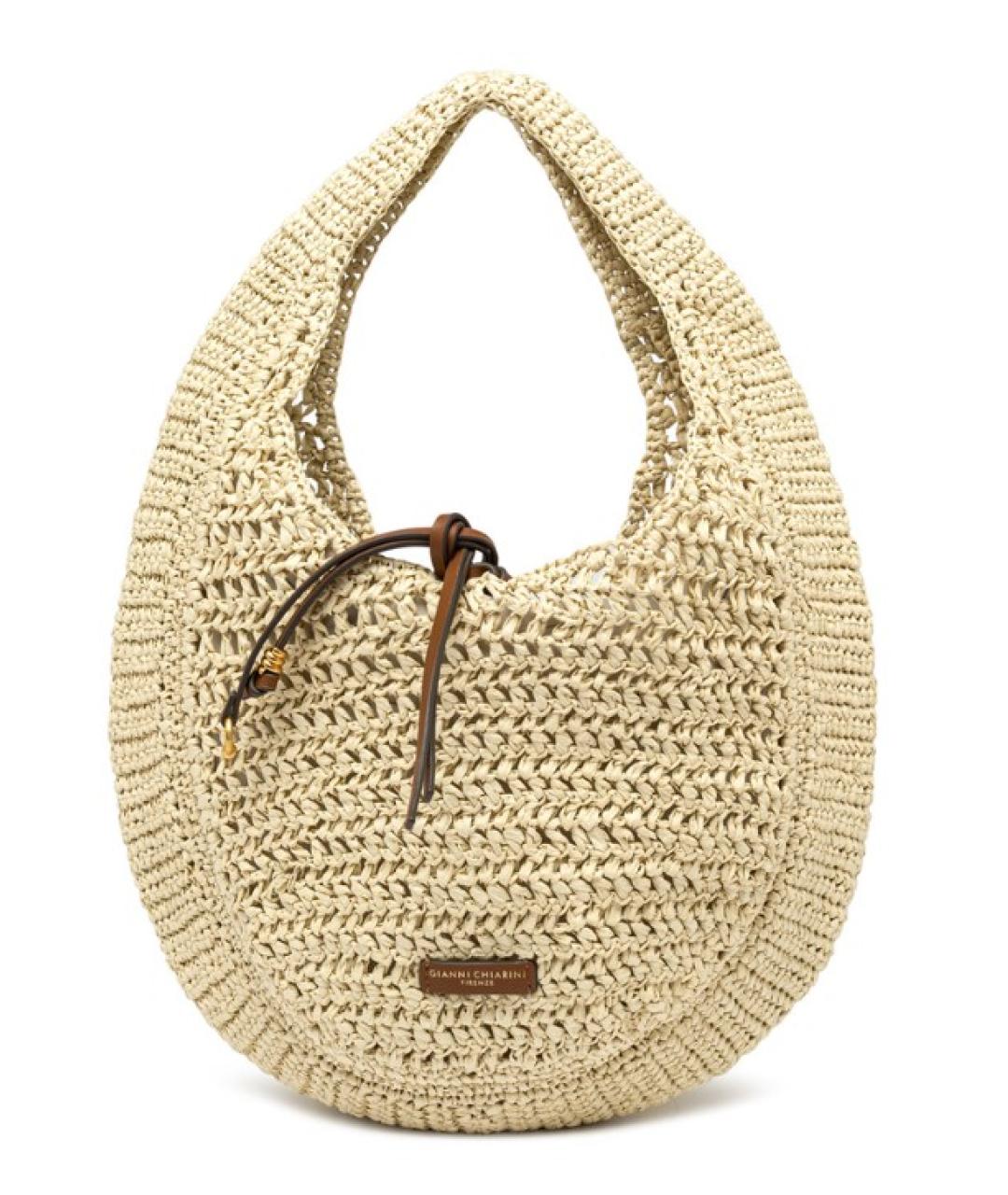 Gianni Chiarini Бежевая пелетеная сумка с короткими ручками, фото 1