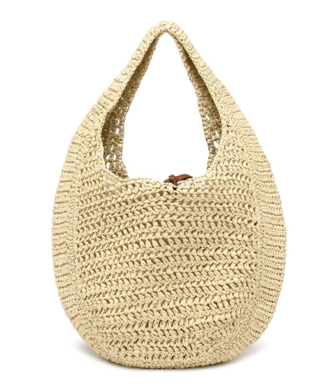 Gianni Chiarini Бежевая пелетеная сумка с короткими ручками, фото 3