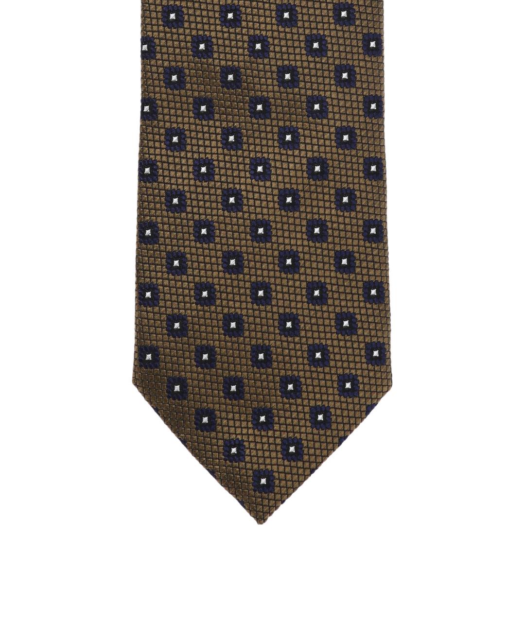 ZEGNA Коричневый шелковый галстук, фото 2