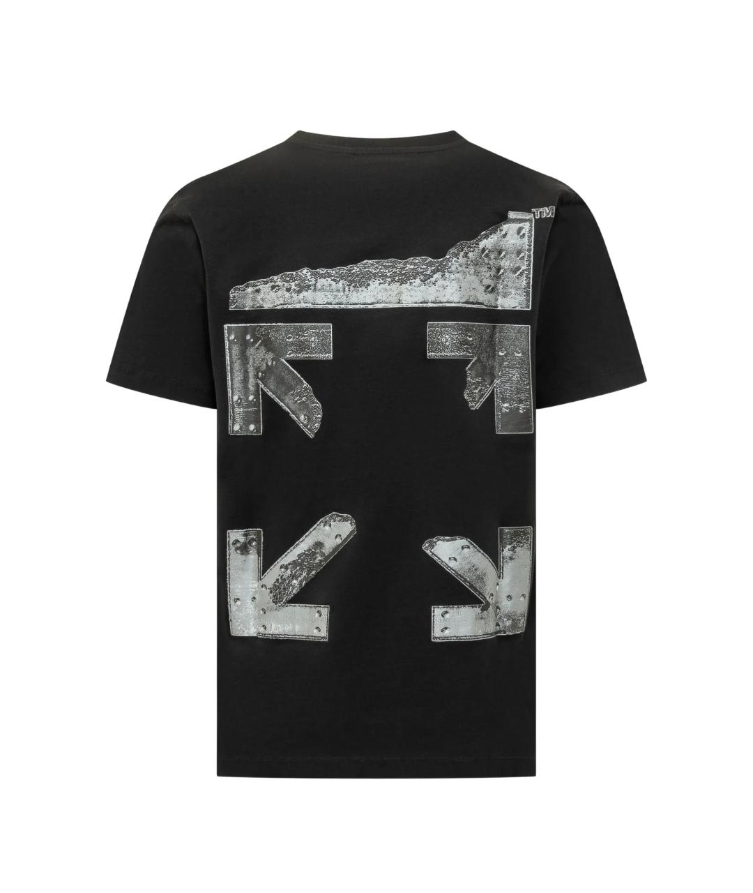 OFF-WHITE Черная хлопковая футболка, фото 3