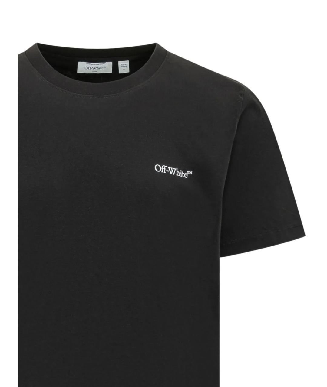 OFF-WHITE Черная хлопковая футболка, фото 2