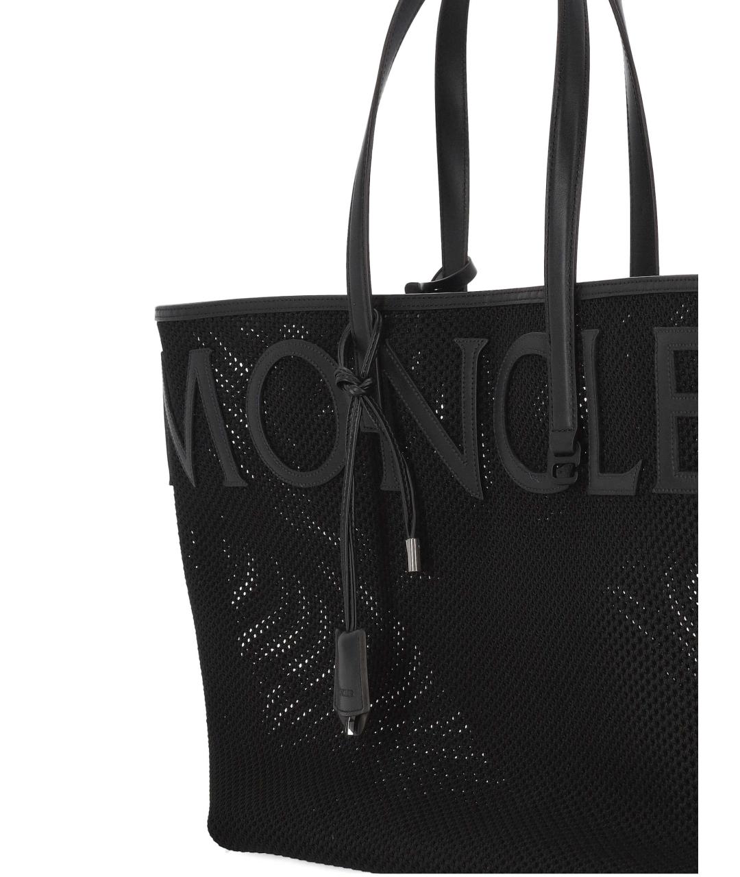 MONCLER Черная тканевая сумка тоут, фото 4