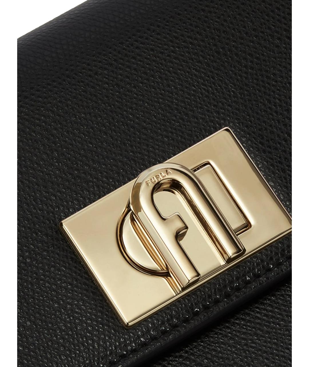 FURLA Черная кожаная сумка через плечо, фото 3