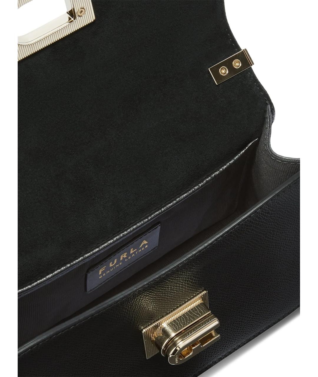 FURLA Черная кожаная сумка через плечо, фото 4