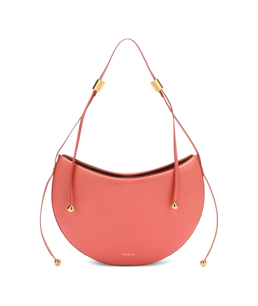 FURLA Коралловая кожаная сумка через плечо, фото 1