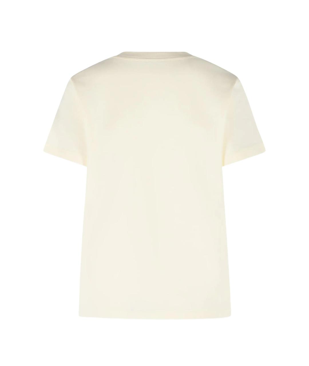 MONCLER Бежевая хлопковая футболка, фото 4