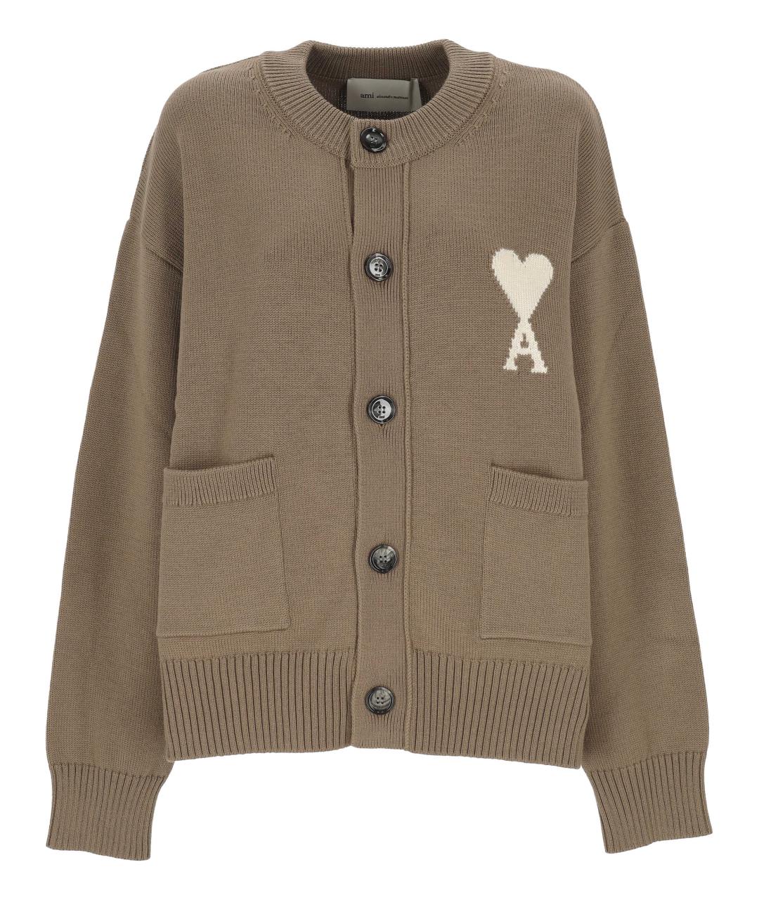 Ami Paris Коричневый вискозный кардиган, фото 1