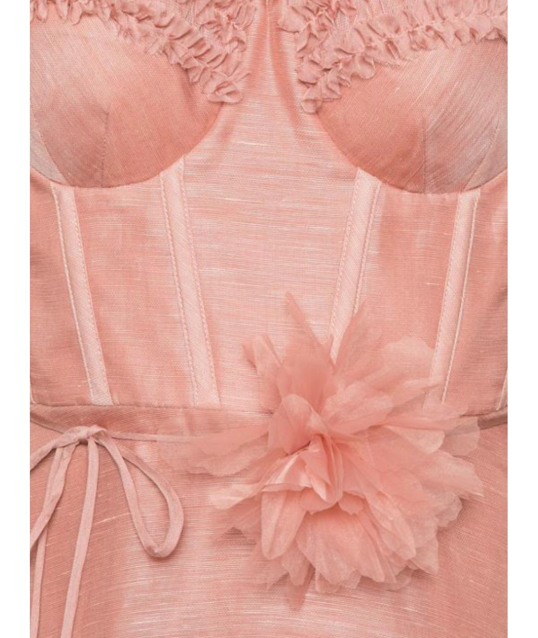 ZIMMERMANN Розовое льняное вечернее платье, фото 2