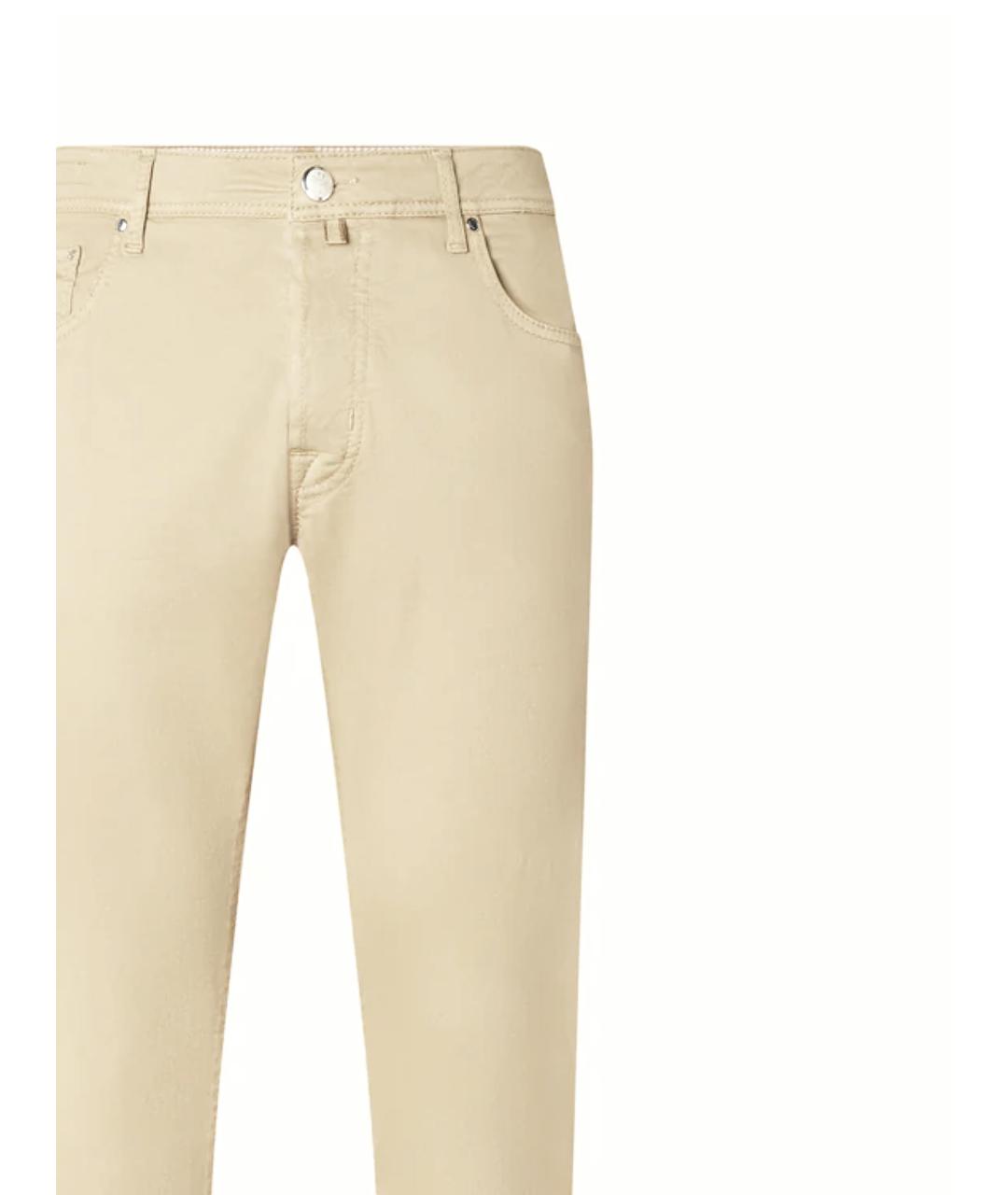 JACOB COHEN Бежевые хлопковые прямые джинсы, фото 2