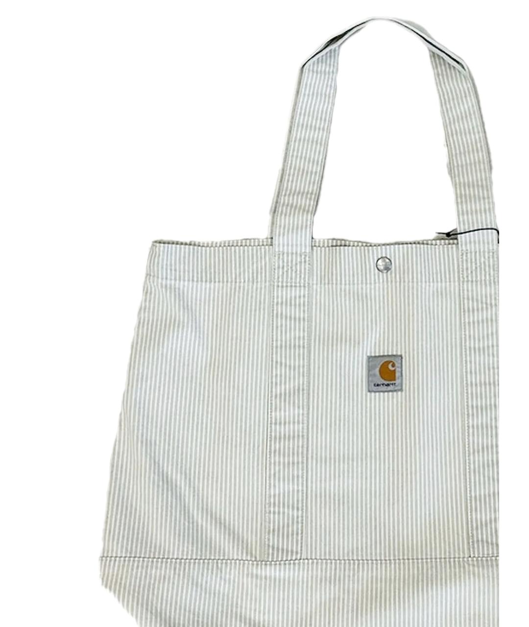 CARHARTT WIP Белая хлопковая сумка тоут, фото 2
