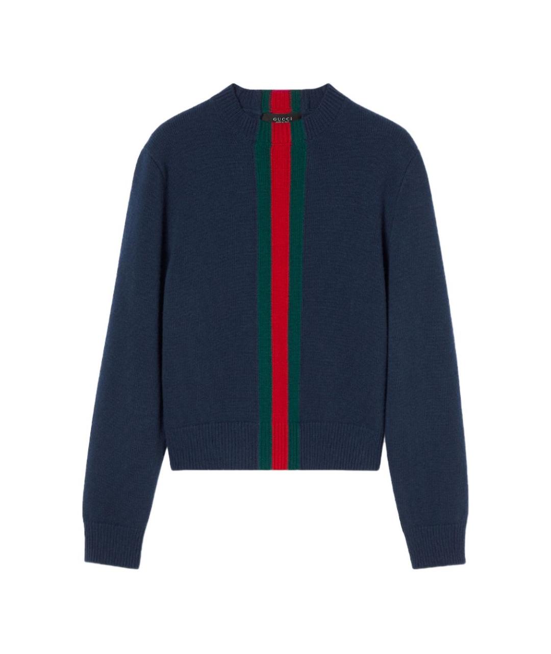 GUCCI Темно-синий шерстяной джемпер / свитер, фото 1