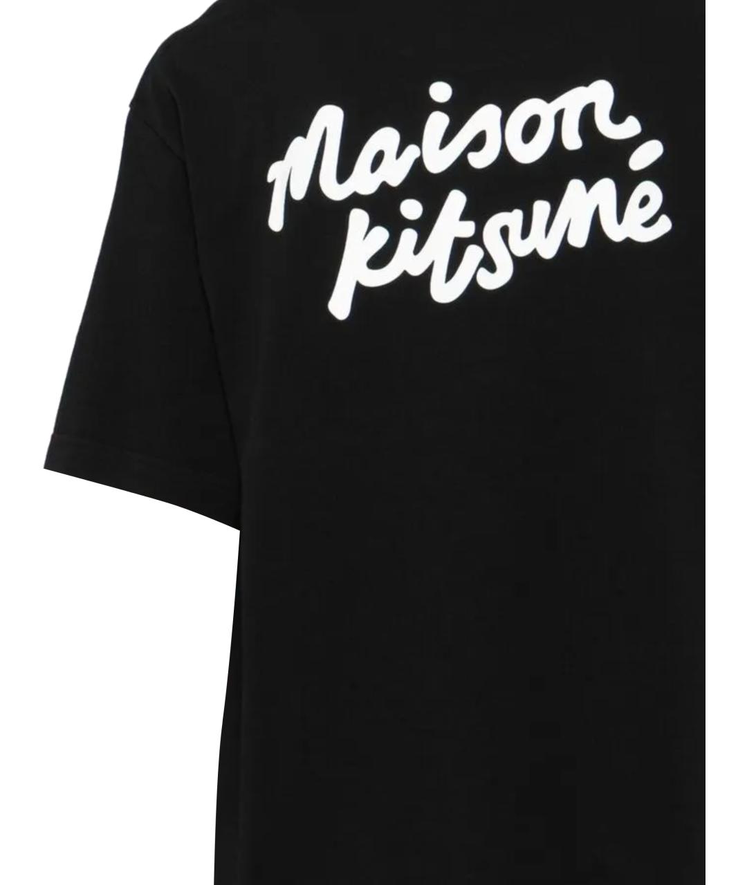 MAISON KITSUNE Черная хлопковая футболка, фото 3