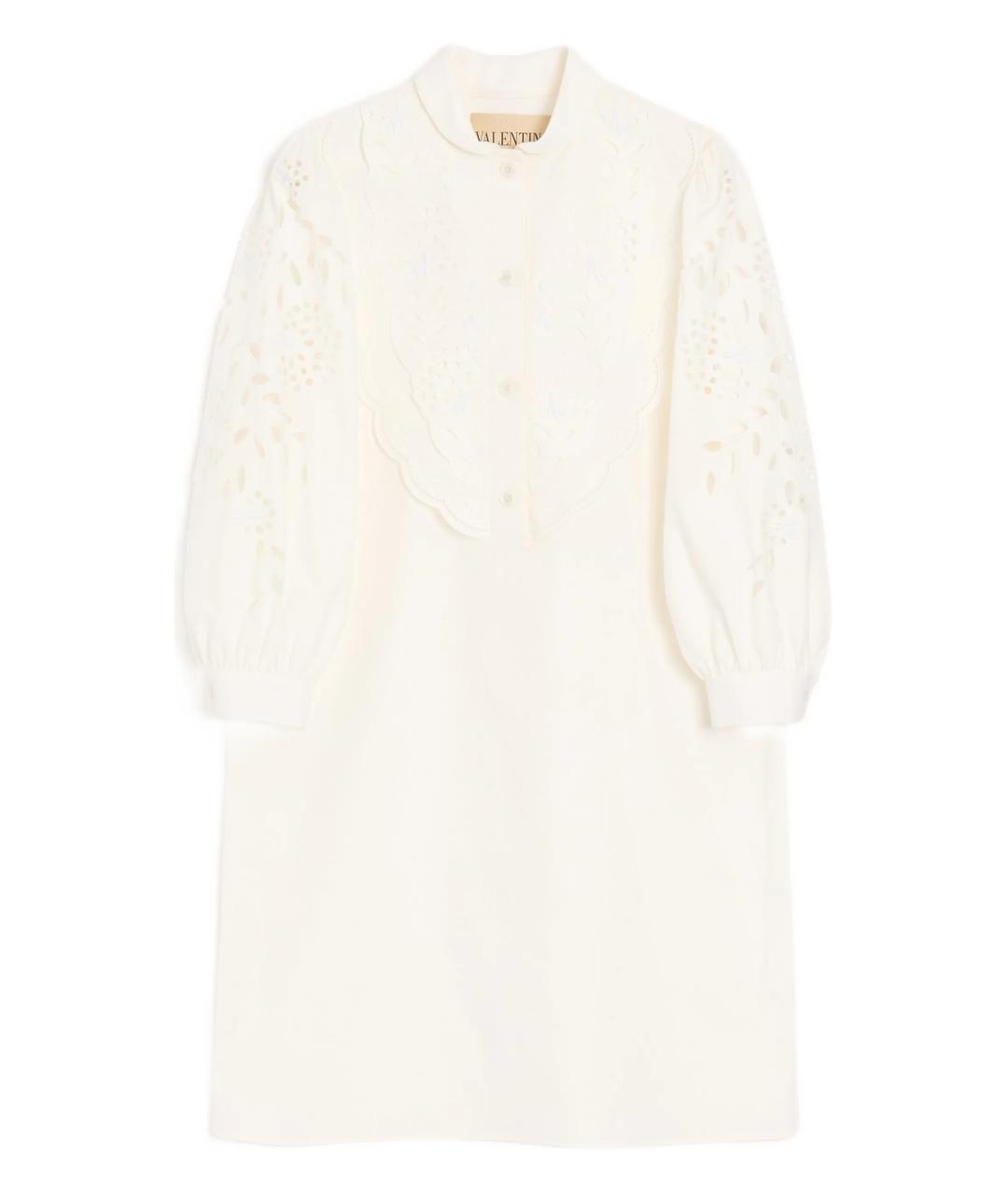 VALENTINO Белое хлопковое коктейльное платье, фото 1