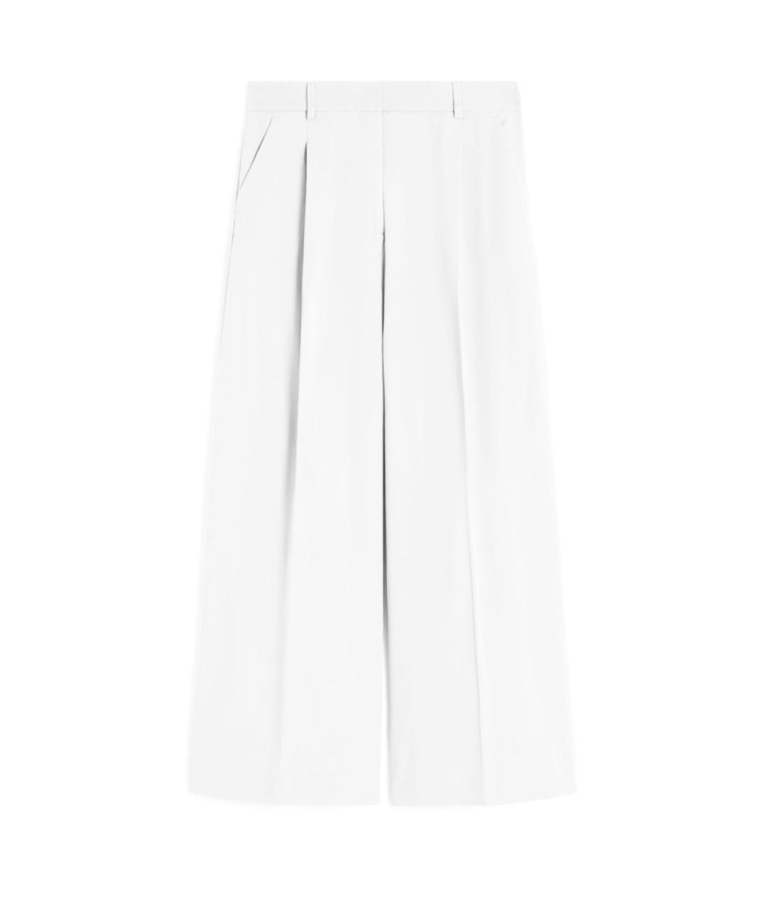 WEEKEND MAX MARA Белые хлопковые прямые брюки, фото 1