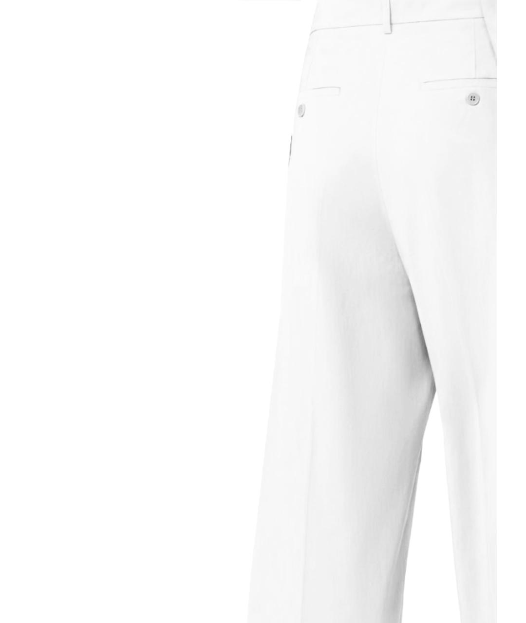 WEEKEND MAX MARA Белые хлопковые прямые брюки, фото 3