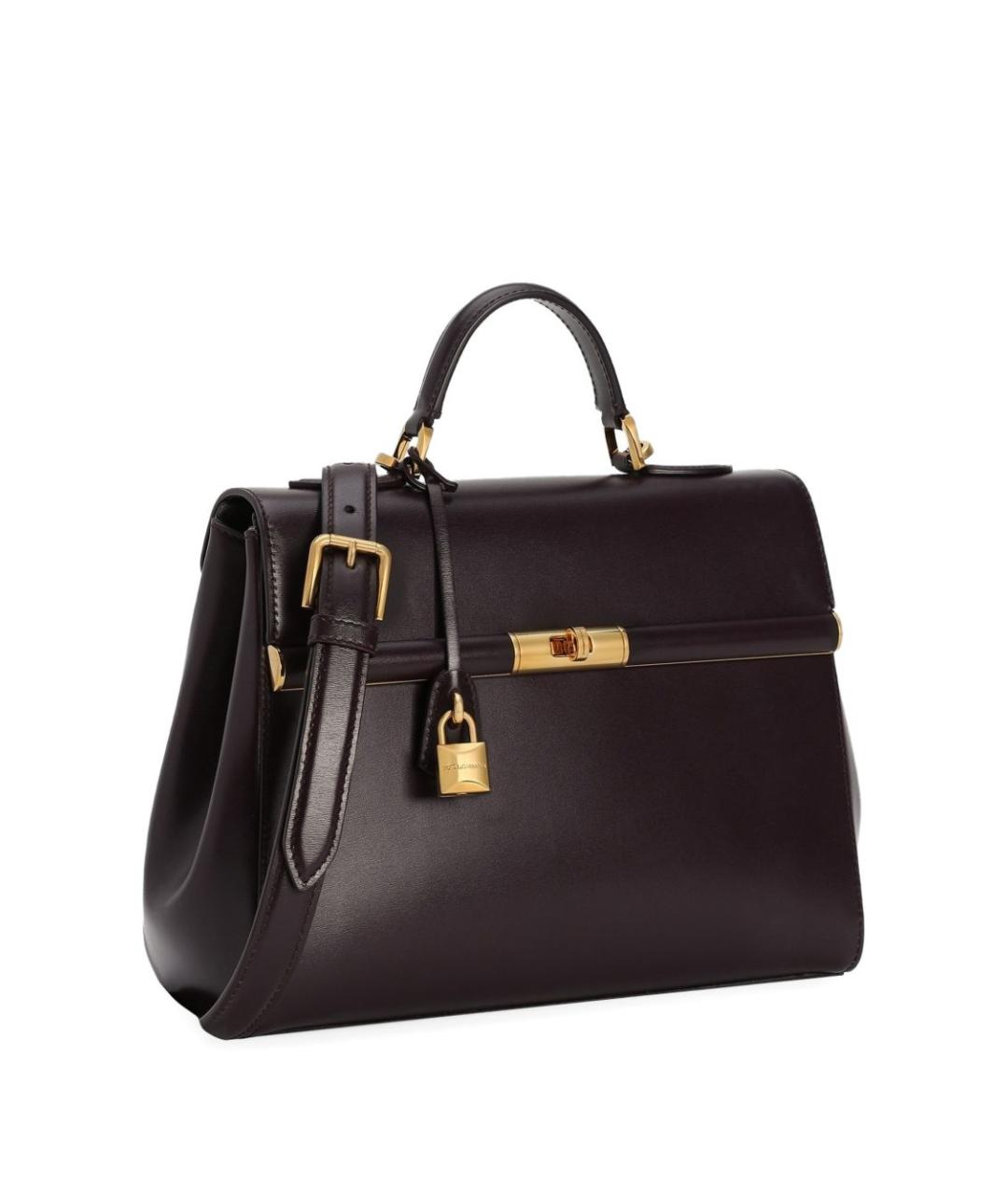 DOLCE&GABBANA Фиолетовая кожаная сумка с короткими ручками, фото 2