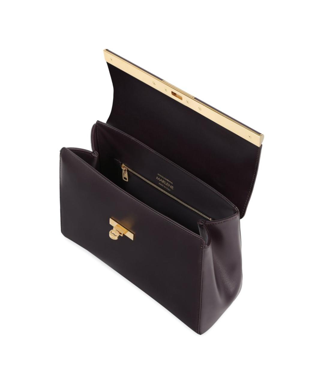 DOLCE&GABBANA Фиолетовая кожаная сумка с короткими ручками, фото 4