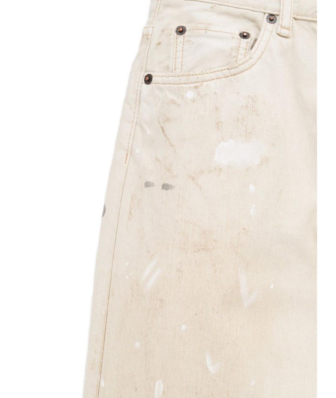 ACNE STUDIOS Белые хлопковые прямые джинсы, фото 2