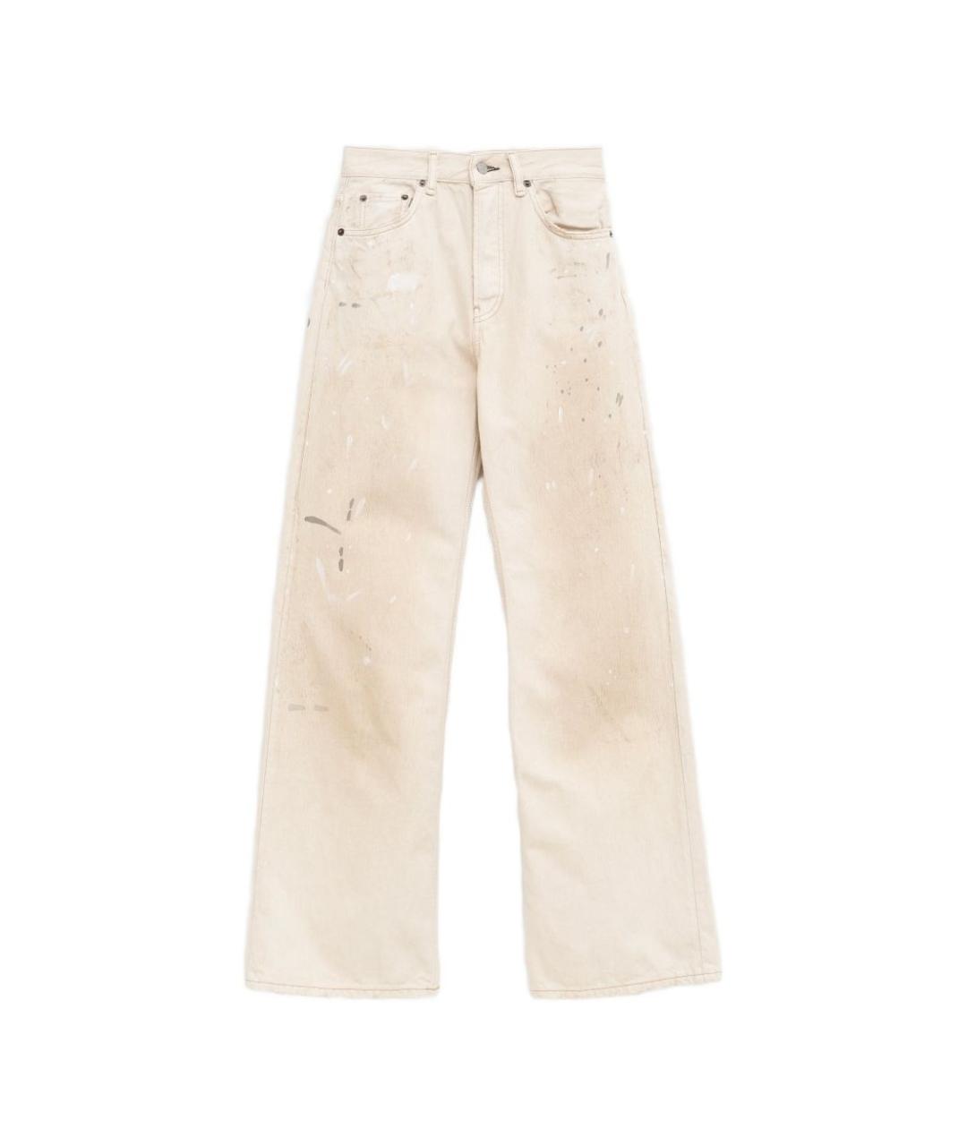 ACNE STUDIOS Белые хлопковые прямые джинсы, фото 1