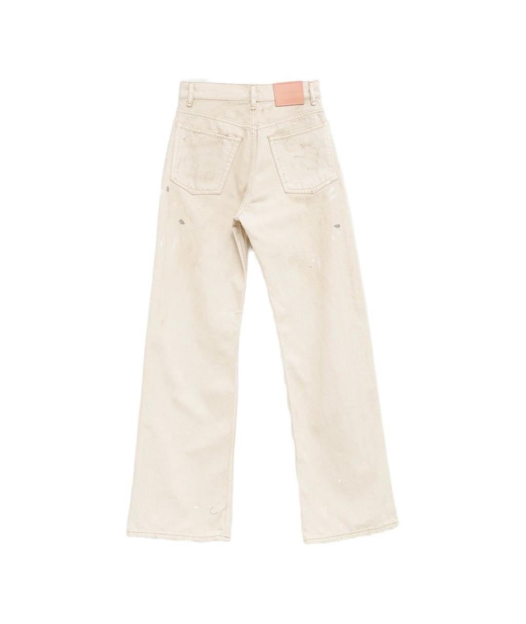 ACNE STUDIOS Белые хлопковые прямые джинсы, фото 3