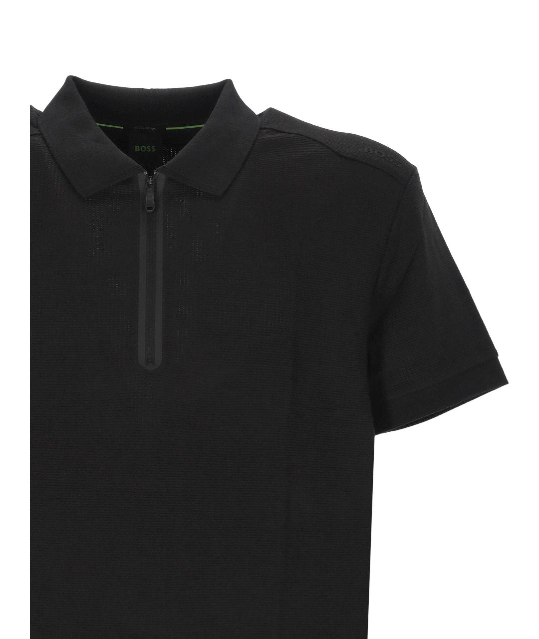 HUGO BOSS Черное поло с коротким рукавом, фото 2
