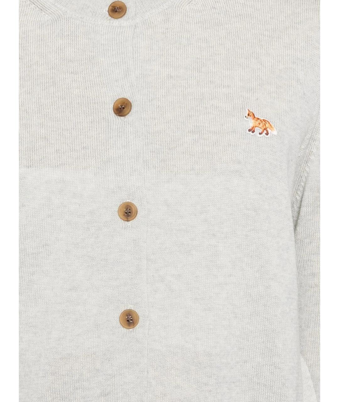 MAISON KITSUNE Серый шерстяной кардиган, фото 2