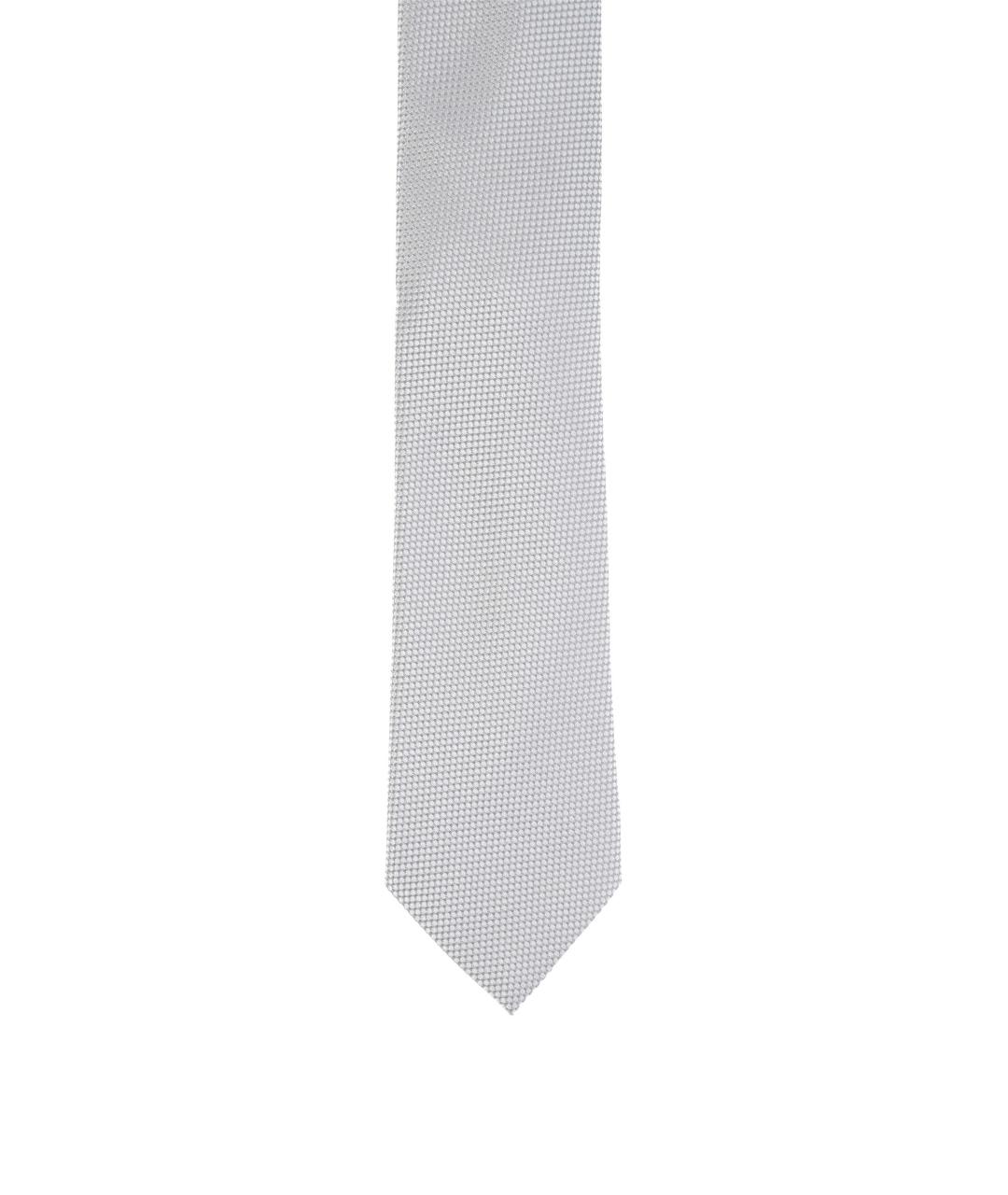 ZEGNA Серый шелковый галстук, фото 1