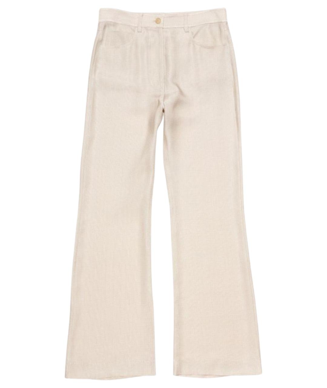 ACNE STUDIOS Бежевые вискозные прямые брюки, фото 1