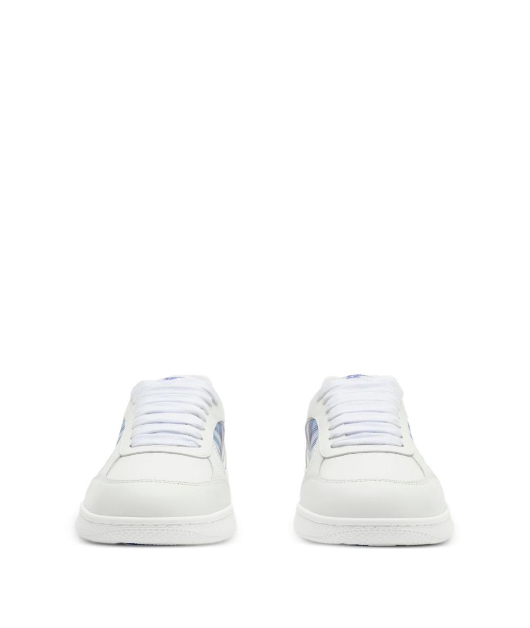 BURBERRY Белые кожаные низкие кроссовки / кеды, фото 2