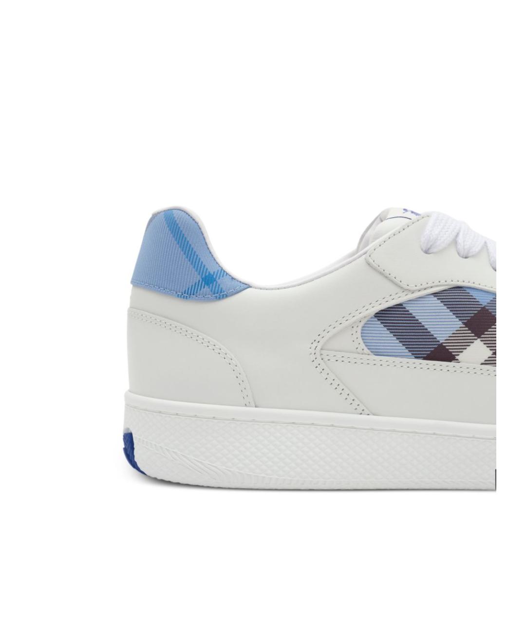 BURBERRY Белые кожаные низкие кроссовки / кеды, фото 4