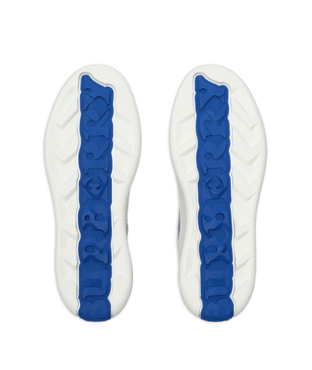 BURBERRY Белые кожаные низкие кроссовки / кеды, фото 6