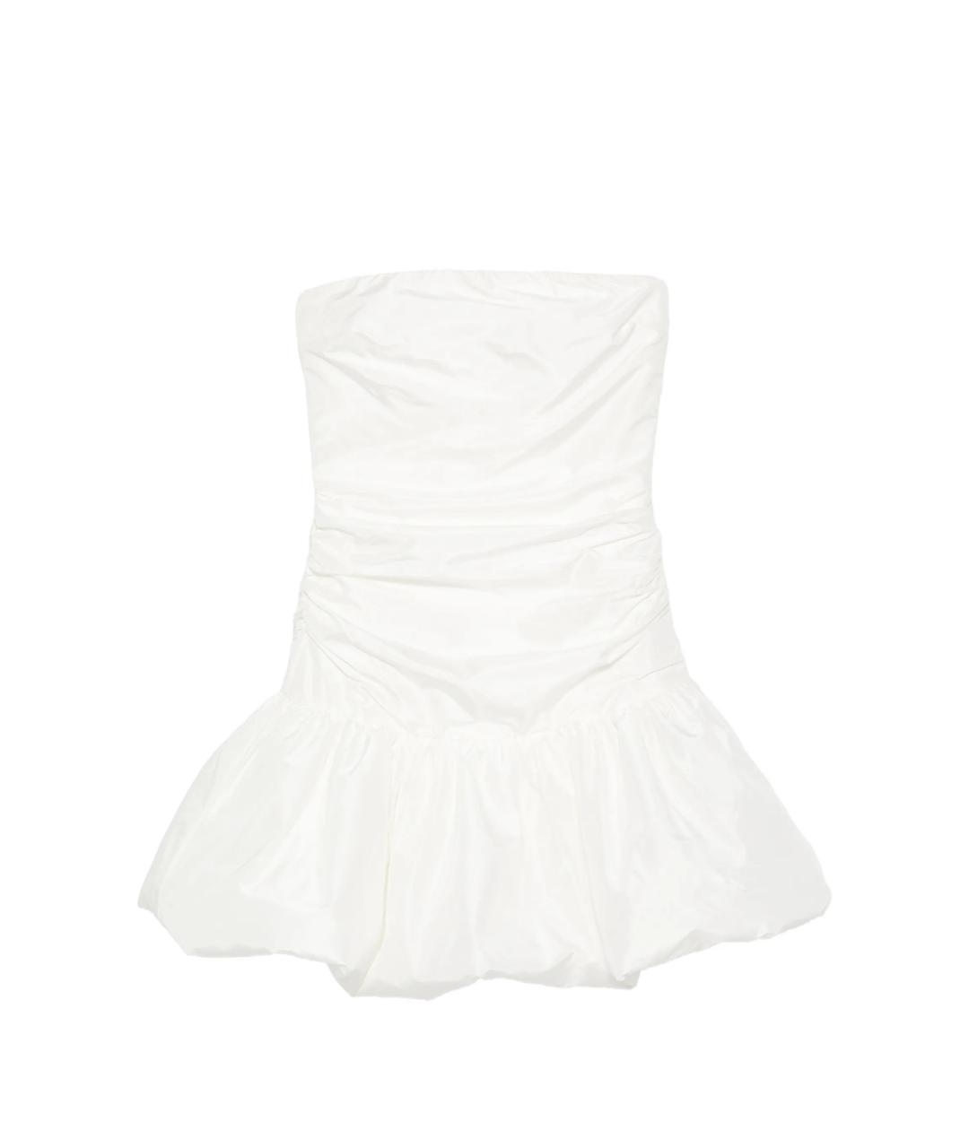 ROTATE Белое шелковое коктейльное платье, фото 1