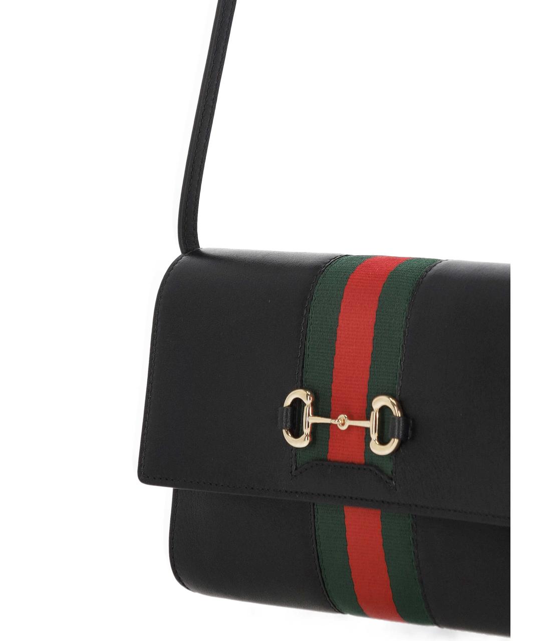 GUCCI Черная кожаная сумка через плечо, фото 4