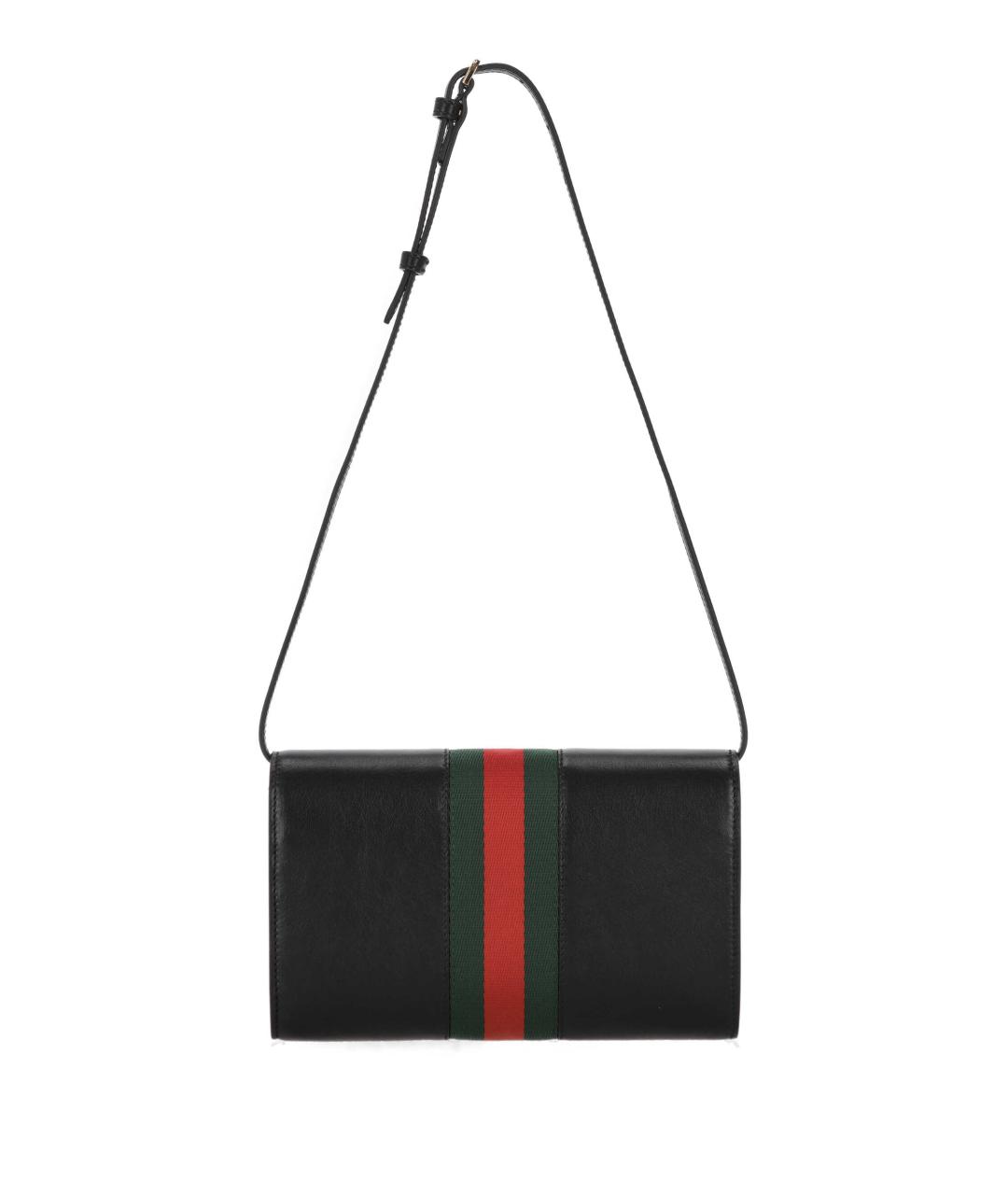 GUCCI Черная кожаная сумка через плечо, фото 3