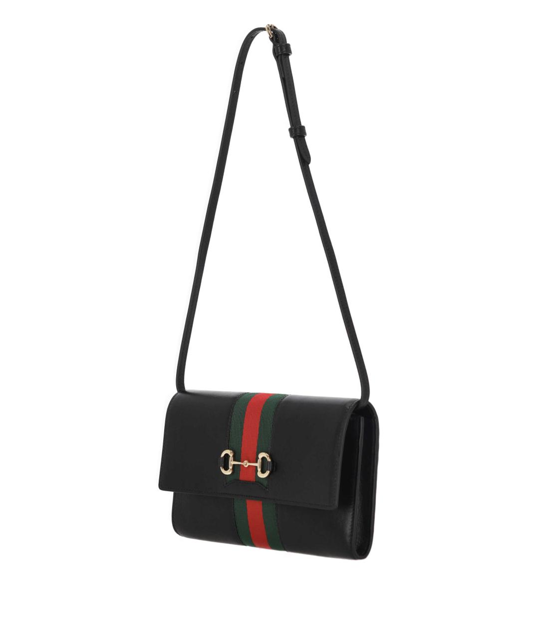 GUCCI Черная кожаная сумка через плечо, фото 2