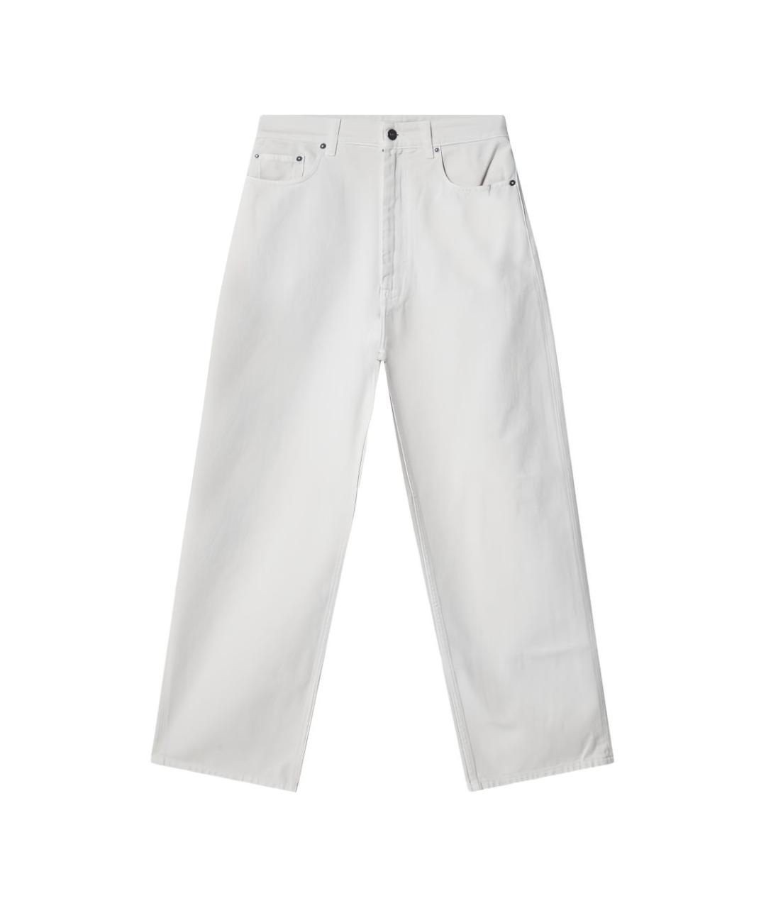 PHOEBE PHILO Белые хлопковые прямые джинсы, фото 1