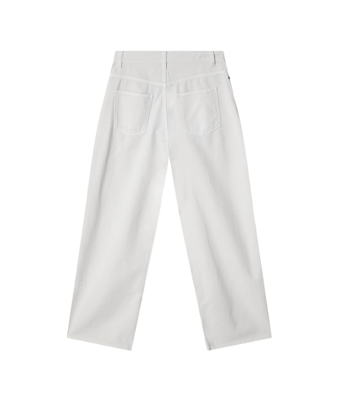 PHOEBE PHILO Белые хлопковые прямые джинсы, фото 3