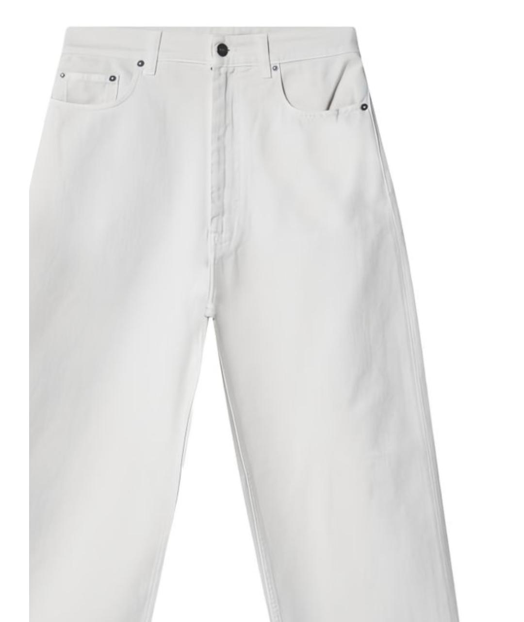 PHOEBE PHILO Белые хлопковые прямые джинсы, фото 2