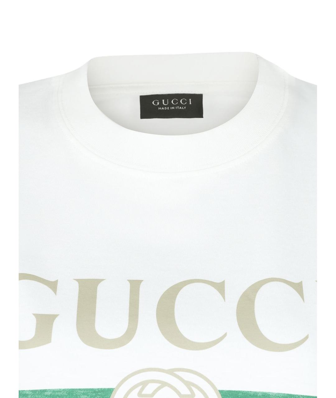 GUCCI Белая хлопковая футболка, фото 3