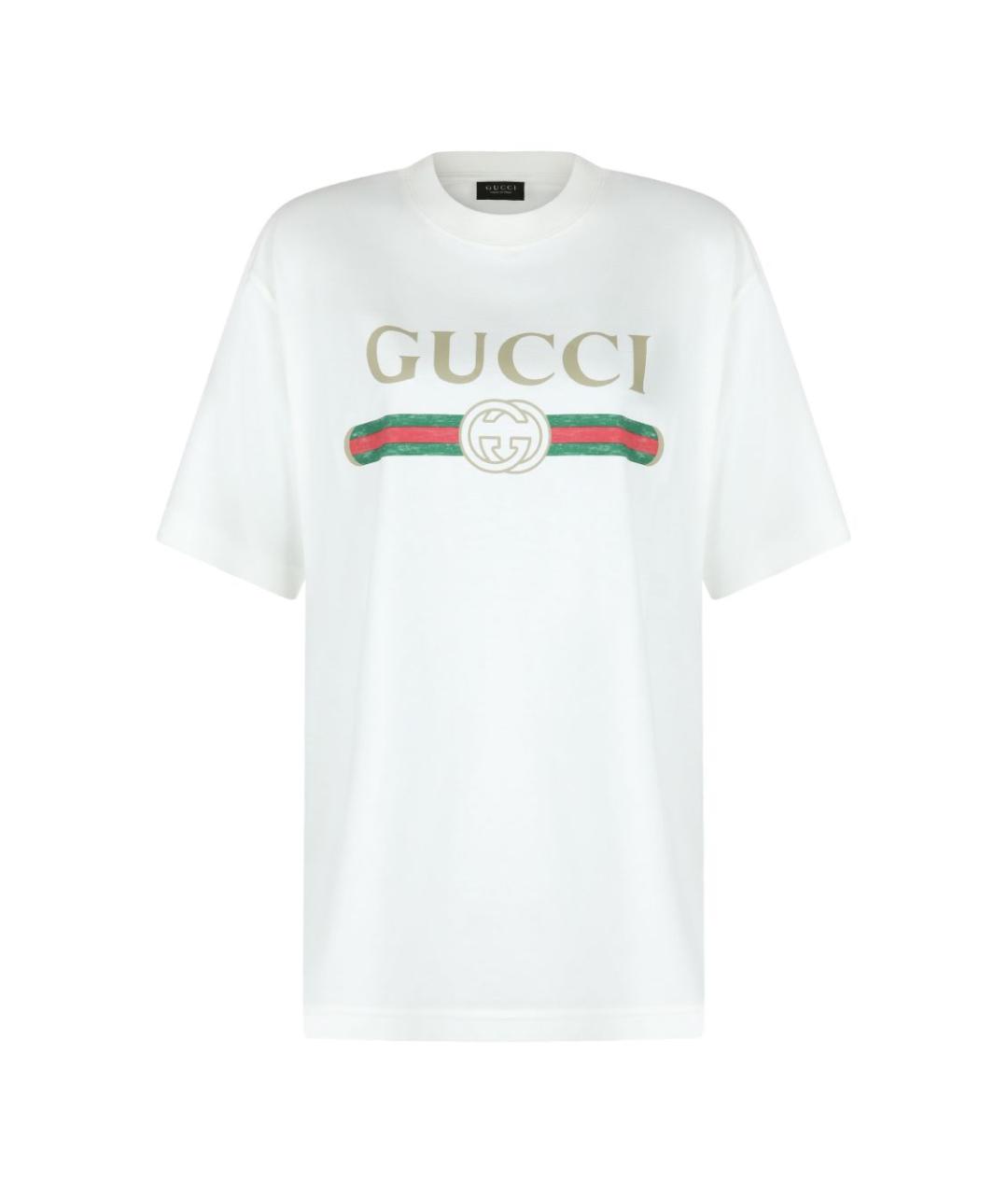 GUCCI Белая хлопковая футболка, фото 1