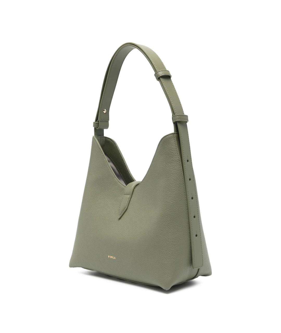 FURLA Зеленая кожаная сумка через плечо, фото 2