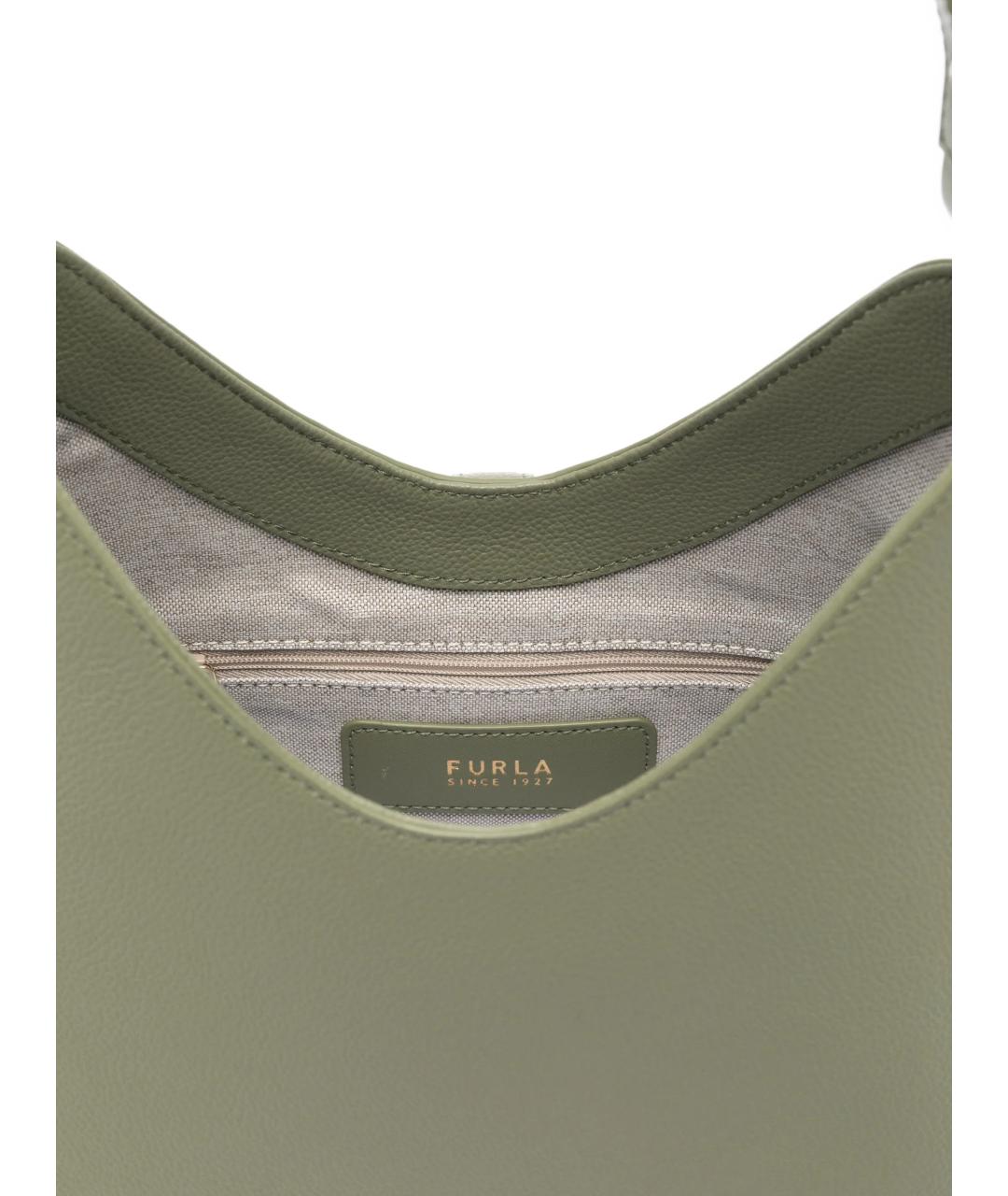 FURLA Зеленая кожаная сумка через плечо, фото 3