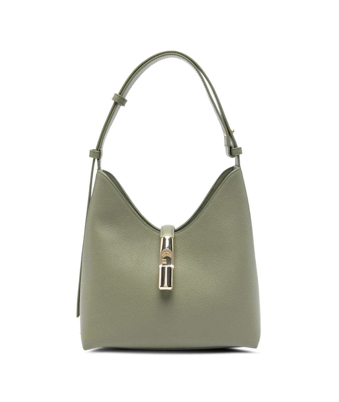 FURLA Зеленая кожаная сумка через плечо, фото 1