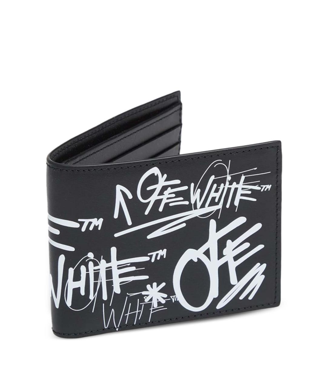 OFF-WHITE Черный кожаный кошелек, фото 2