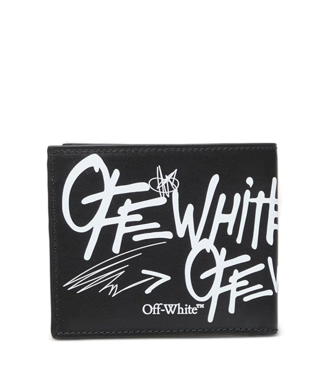 OFF-WHITE Черный кожаный кошелек, фото 3